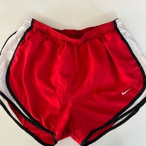 Nike Red and White Athletic Shorts